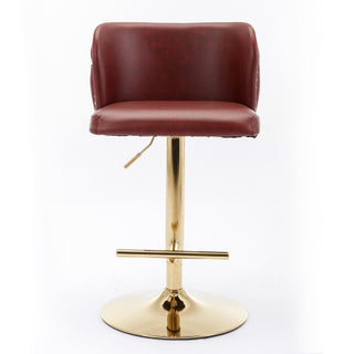 Furniture,Swivel Barstools Adjusatble Seat Height, Modern PU Upholstered Bar Stools With The Whole Back Tufted, For Home Pub And Kitchen Island