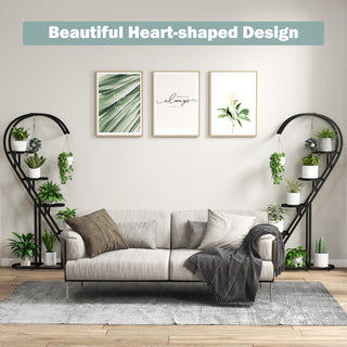 5 Tier Metal Plant Stand With Hanging Hook For Multiple Plants