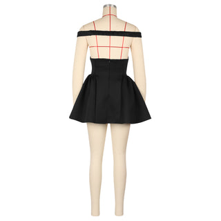 Women Sexy Puffy V-Neck Party Dress