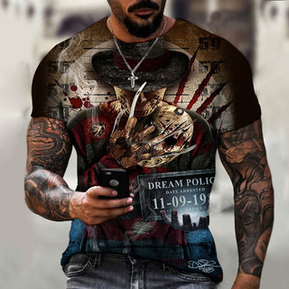 Dark Horror Skull 3D Printed Summer T-shirt Short Sleeve Men's Clothing Cross-border Foreign Trade Best Seller In Europe And America Factory Direct DIY - Thomas Family Essentials LLC
