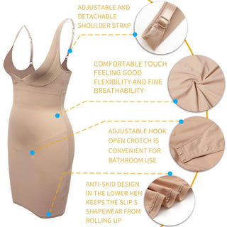 Full Slips Underdress Body Shaper Tummy Control Shapewear Waist Trainer Bodysuit Butt lifter Seamless Slimming Underwear Corset - Thomas Family Essentials LLC