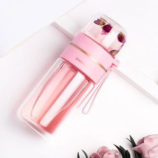 Glass Water Bottle With Tea Infuser Filter Tea Separation Double Wall Glass Bottle Leakproof Water Bottle - Thomas Family Essentials LLC