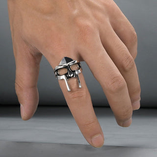 Goth Hip Hop MF DOOM Mask Rings For Men Gladiator Punk Style Egyptian Pharaoh Male Ring Classic Retro Jewelry Party Accessories - Thomas Family Essentials LLC