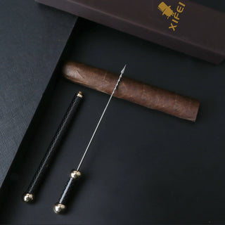 Perfect Cigar Draw Enhancer Tool Stainless Steel Needle Drilled Burr Dredge Hole Punch Portable Carbon Fiber Smoking Accessories