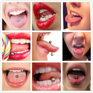Titanium 14G 16G Tongue Ring Industrial Barbell Piercing Nipple Bar Tragus Helix Ear Piercing Stud Sexy Body Women Jewelry
