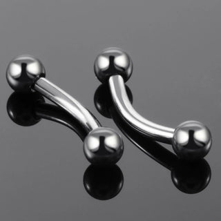 ASTM -F136 Implant Titanium Curved Barbells Eyebrow Piercing 16G Tragus Bar Labret Lip Ring Helix Piercing Jewelry