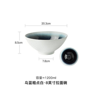Japanese Ramen Bowl Ceramic Bowl Household Salad Bowl Creative Specialty Restaurant Tableware - Thomas Family Essentials LLC