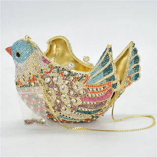 Latest Design Women Wedding Clutches Bags Purse for Bride Colorful Diamonds Purse Handbag Animal Bird Handmade Bridal Purses - Thomas Family Essentials LLC