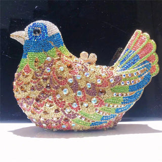 Latest Design Women Wedding Clutches Bags Purse for Bride Colorful Diamonds Purse Handbag Animal Bird Handmade Bridal Purses - Thomas Family Essentials LLC