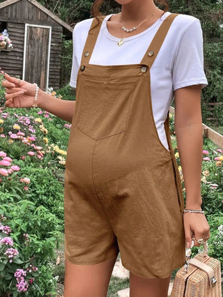Maternity Jumpsuits Knee-length Plus Size Summer Fashion Pregnant Woman Rompers Solid Color Pregnancy Overalls Cotton Clothes - Thomas Family Essentials LLC