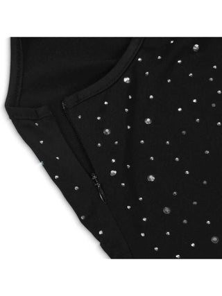 Vestido mini de un solo hombro con cuentas y huecos