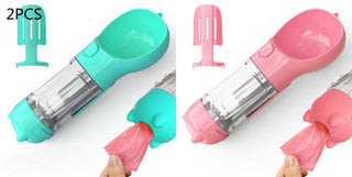 Pet Water Bottle Feeder Bowl Garbage Bag Storage Portable Pet Outdoor Travel 3 In 1 Dog Water Bottle - Thomas Family Essentials LLC
