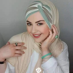 Islam scarf hijab Leopard Stitching abaya modal femme musulman foulard femme hijabs for woman jersey bonnet turban women scarf