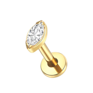 16G 8mm Labret Piercings Lip Ring Gold Color CZ Titanium Cartilage Helix Lobe Conch Earring Stud Piercings Women Jewelry