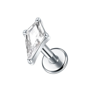ASTM F136 Titanium 16G Square &Round CZ Labret Medusa Monroe Piercing Helix Cartilage Conch Tragus Lobe Stud Earring Jewelry