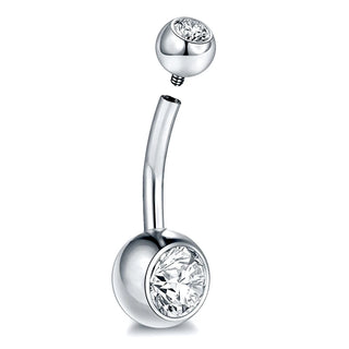G23 Titanium Belly Button Ring 14G  6/8/10/12mm Internal Thread Cubic Zirconia Belly Piercing Jewelry Navel Piercings Gift