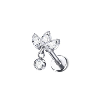 16G 8mm Labret Piercings Lip Ring Gold Color CZ Titanium Cartilage Helix Lobe Conch Earring Stud Piercings Women Jewelry
