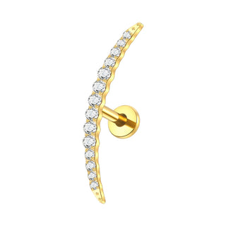 G23 Titanium Ear Cartilage Piercing Moon Heart Crystal Flat Back Ear Studs Tragus Helix Earrings Sexy Jewelry for Women