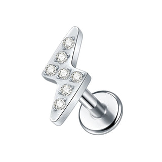 16G 8mm Labret Piercings Lip Ring Gold Color CZ Titanium Cartilage Helix Lobe Conch Earring Stud Piercings Women Jewelry