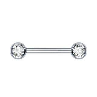 Titanium Nipple Piercing Jewelry CZ Bezel Tongue Nipple Bars Piercing for Breasts Sexy Piercing Mamilo for Women 12-20mm