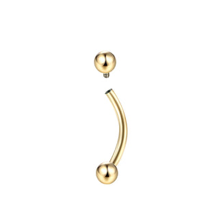 Titanium Eyebrow Piercings Curved Banana Internally Threaded Jewelry Belly Button Navel Earring Lip Tongue Pircings 14G 16G