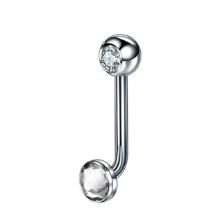 G23 Titanium Christina Vertical Hood Piercing Internal Thread CZ Crystal Belly Button Ring Body Piercing Jewelry 14G