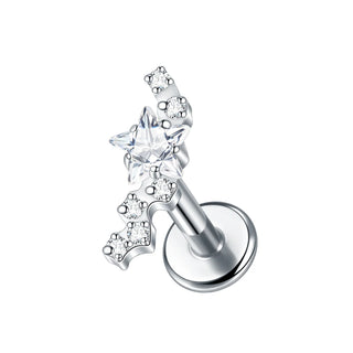 Titanium 16G Ear Cartilage Piercing Marquise CZ Flower Helix Conch Flat Back Rook Tragus Labret Lip Piercings Body Jewelry