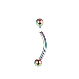 Titanium Eyebrow Piercings Curved Banana Internally Threaded Jewelry Belly Button Navel Earring Lip Tongue Pircings 14G 16G