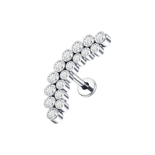 PVD Titanium PIERC Labret Stud Double CZ Paved Ear Cartilage Tragus Helix Earrings Lip Ring Daith Piercing Gift for Women