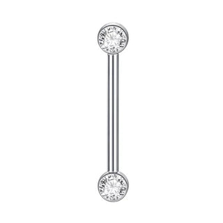 Titanium Nipple Piercing Jewelry CZ Bezel Tongue Nipple Bars Piercing for Breasts Sexy Piercing Mamilo for Women 12-20mm