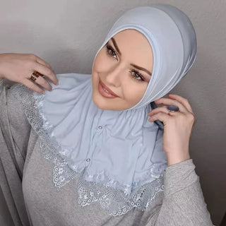 Muslim Instant Turban Luxury Modal Lace Square Hijab Abaya Hijabs For Woman Abayas Jersey Scarf Islamic Dress Women Turbans