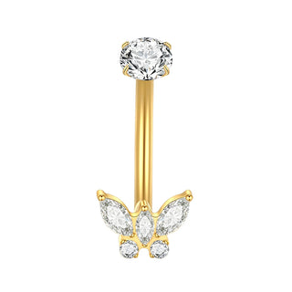 Titanium Gold Color Navel Piercings Marquise CZ Crystal Belly Button Rings Navel Earring Belly Piercings Ombligo Jewelry
