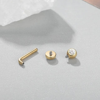 G23 Titanium Christina Vertical Hood Piercing Internal Thread CZ Crystal Belly Button Ring Body Piercing Jewelry 14G