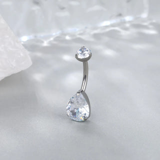 Titanium Zircon Water Drop Shape Belly Button Piercings Internal Thread Navel Barbell Rings Ombligo Sexy Body Jewelry for Women