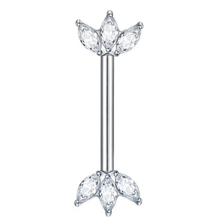 1PC Gold Color Nipple Piercings for Breasts CZ Flower Nipple Ring Sets 14G Titanium Nipple Shield Barbell Nipple Bars for Women