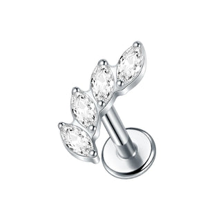 16G CZ Tragus Helix Cartilage Stud Earrings Titanium Flat Back Ear Labret Piercing Lip Stud Zircon Nose Stud Body Jewelry