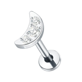 ASTM F136 Titanium 16G Square &Round CZ Labret Medusa Monroe Piercing Helix Cartilage Conch Tragus Lobe Stud Earring Jewelry