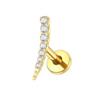 Titanium Ear Cartilage Piercings Flat Back Stud Earring Internal Thread Butterfly Cross CZ Helix Tragus Piercing Jewelry 16G
