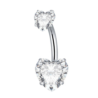 G23 Titanium 14G Bezel CZ Belly Button Rings For Women Body Piercing Jewelry Internally Thread Zircon Navel Piercing Rings