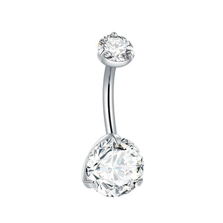 Gold Color CZ  Titanium Navel Nail Piercings Round Heart Drop Zircon Belly Button Rings Piercing Ombligo Women Jewelry