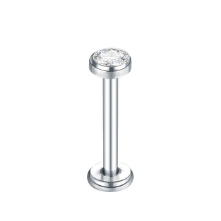 G23 Titanium Internally Threaded Labret Lip Monroe Rings 16G Earrings Stud CZ Gem Ear Cartilage Tragus Piercing Body Jewelry