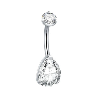Gold Color CZ  Titanium Navel Nail Piercings Round Heart Drop Zircon Belly Button Rings Piercing Ombligo Women Jewelry