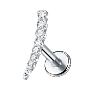 Titanium Ear Cartilage Piercings Flat Back Stud Earring Internal Thread Butterfly Cross CZ Helix Tragus Piercing Jewelry 16G