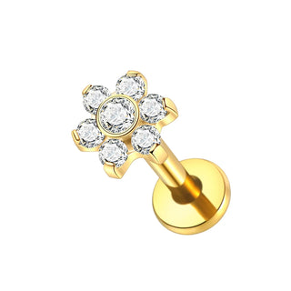 Titanium Ear Cartilage Piercings Flat Back Stud Earring Internal Thread Butterfly Cross CZ Helix Tragus Piercing Jewelry 16G