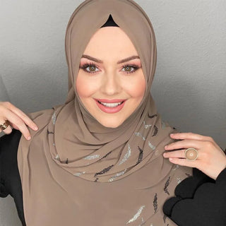 Muslim Instant Turban Rhinestone White Chiffon Hijab Abaya Hijabs For Woman Abayas Jersey Glitter Head Scarf Dress Women Turbans