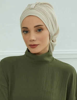 Muslim Instant Turban Pure Color Stretch Inner Hat Hijabs For Caps Ready To Wear Women Head Scarf Under Bonnet