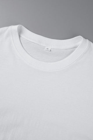 Black Casual Street Print Patchwork O Neck T-Shirts