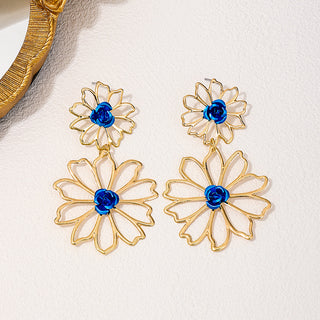 Red Casual Daily Flowers Hollow Out Earrings