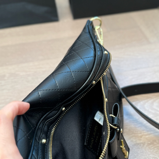 Black Casual Daily Letters Zipper Bags