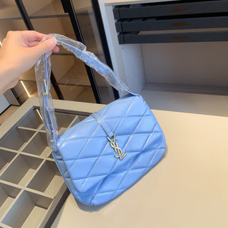 Blue Casual Daily Letters Metal Accessories Trim Bags